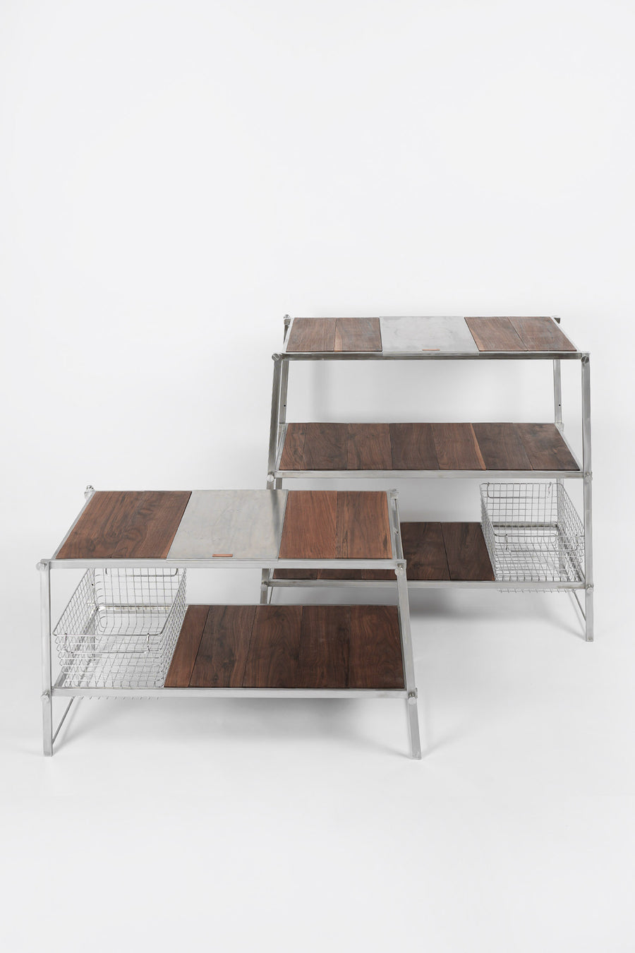 AOI.LIVING Stainless Steel Racks - Walnut