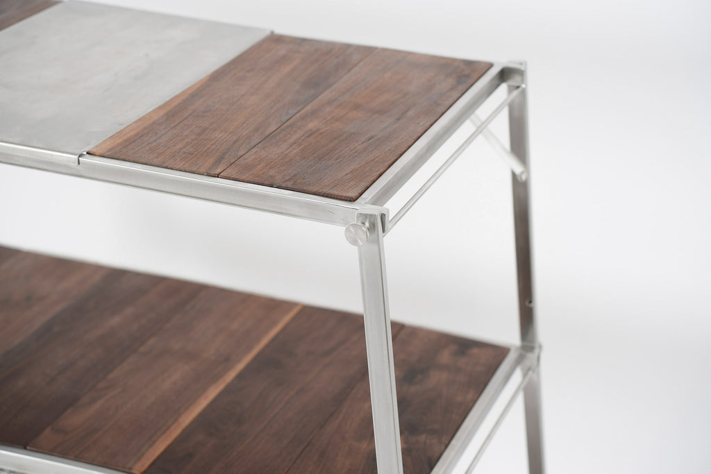 AOI.LIVING Stainless Steel Racks - Walnut