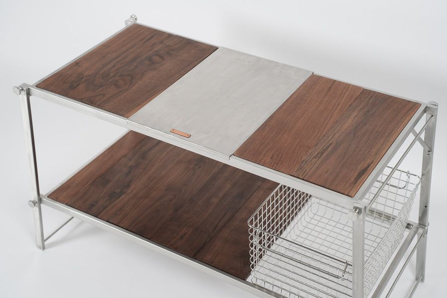 AOI.LIVING Stainless Steel Racks - Walnut