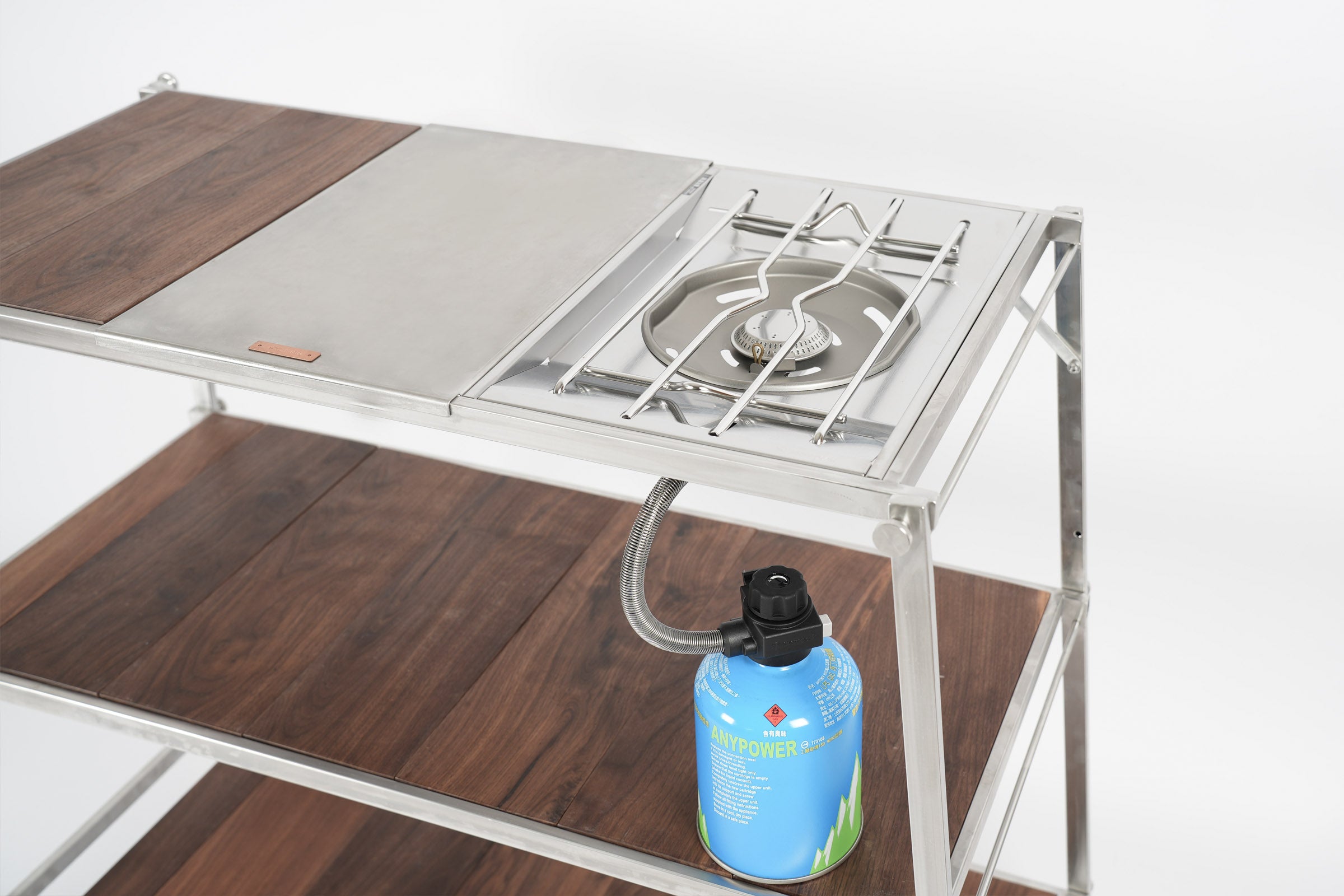AOI.LIVING Stainless Steel Racks - Walnut
