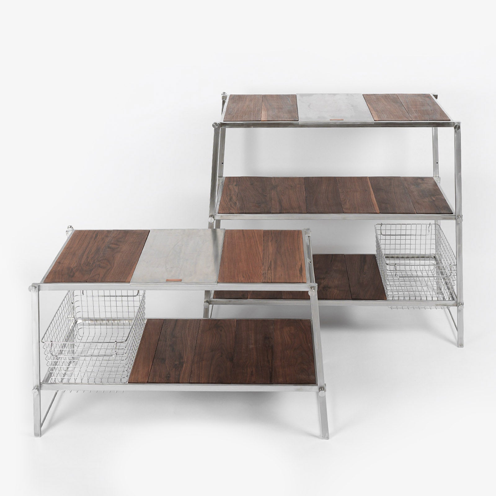 AOI.LIVING Stainless Steel Racks - Walnut